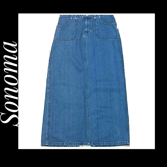Sonoma Woman's Denim Jeans Maxi-Skirt Size 8